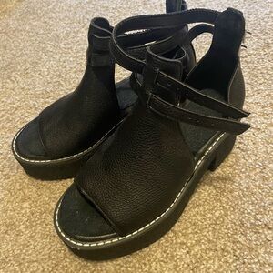 Black platform sandals